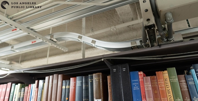 TransLogic system tracks running through the library