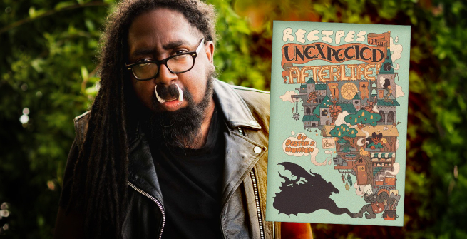 Author Deston Munden and his latest book, Recipes for an Unexpected Afterlife