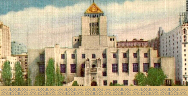 central library postcard from1920s