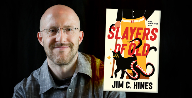 Author Jim C. Hines and his latest book, Slayers of Old