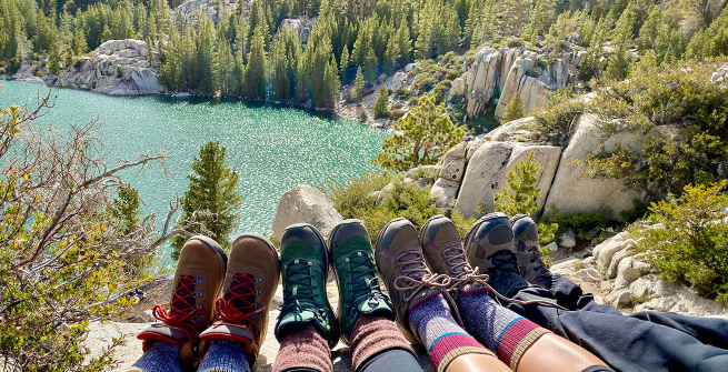 4 pairs of hiking boots