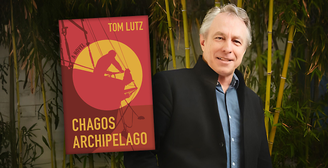 Author Tom Lutz and his latest book, Chagos Archipelago