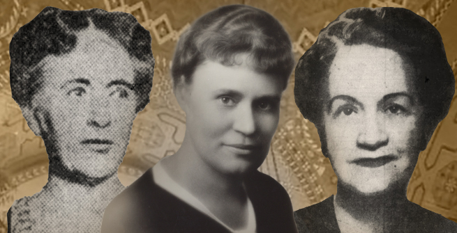 Early directors of Central Library - Helen Theresa Kennedy, Althea Hester Warren and Annebell "Anne" Fraser Leidendeker 
