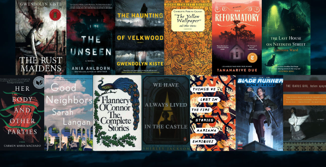 Collage of horror books by women