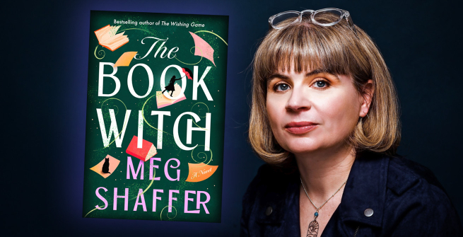 Author Meg Shaffer and her latest novel, The Book Witch