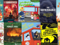 Collage of fire safety books