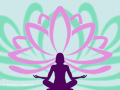 Lotus Flower and Yoga silhouette