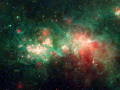 Spitzer Image of Star Factory W51 - The star-forming nebula W51 is one of the largest "star factories" in the Milky Way galaxy.