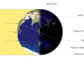 An eastern-hemisphere view showing noon in the Central European time zone on the day of winter solstice (on northern hemisphere - this is summer solstice on southern hemisphere). Wikimedia Commons