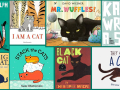 8 book covers of cats