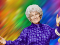 An image of actress Estelle Getty as the character of Sophia from the Golden Girls