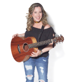 Performer Nathalia and her guitar