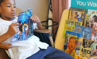 kids reading a book
