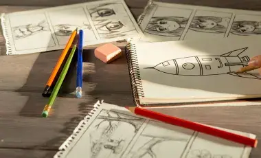 pencils and paper for drawing