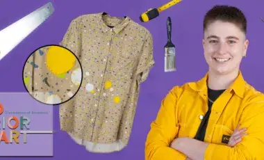 person with tools, shirt and no prior art logo