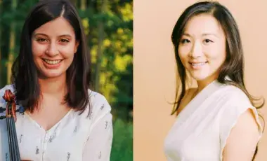 Photos of Laura Gamboa, violinist, and Cathy Yang, pianist