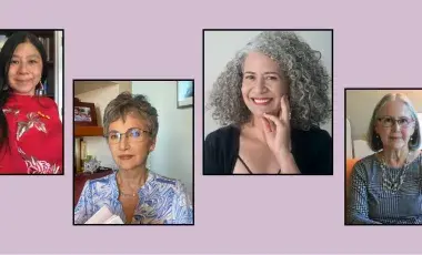 Headshots of each of the four speakers, from left to right: Teresa Mei Chuc, Alicia Viguer-Espert, Lisbeth Coiman, and Thelma T. Reyna.