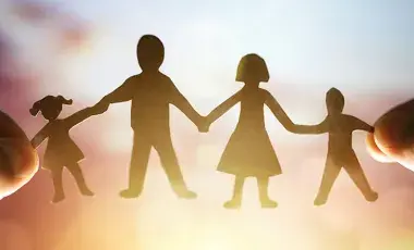 cutout of a family of four