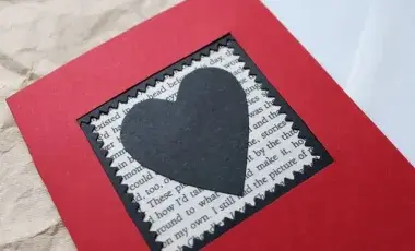 card with cut-out heart