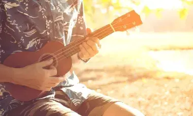 person playing ukulele