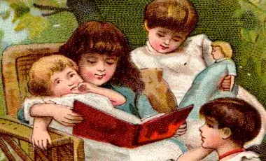 painting of children reading