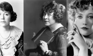 Portraits of Marion Fairfax, June Mathis, and Marion Davies.