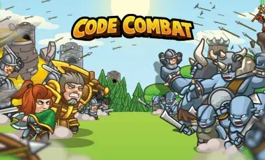 illustration of code combat characters facing each other about to fight.