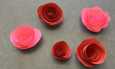 Red and pink paper roses