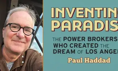 Cover of book and portrait of the author.