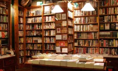 bookshelves filled with books