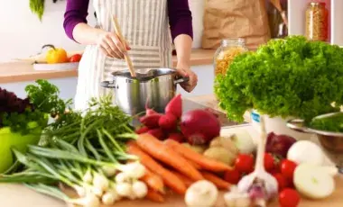 vegetables in a kitchen