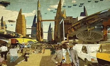 man standing in front of buildings