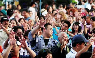 Crowd of people in Little Tokyo