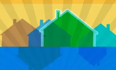 illustration of multicolored houses