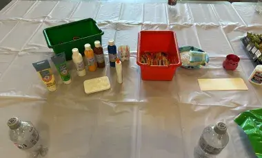 arts and crafts on a table