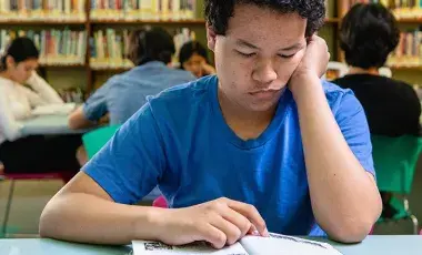 student studying
