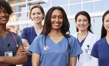 diverse, female medical professionals