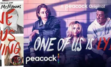 one of us is lying book cover and series poster