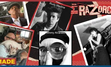 diy style collage of 5 photos of old punks