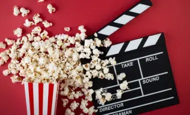 Movie and popcorn