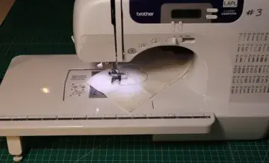 close up of a sewing machine