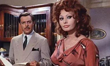 The protagonists, Sophia Loren and Marcello Mastroianni are in the picture