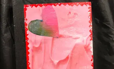 Notebook decorated with a heart cutout