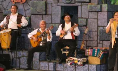 Peruvian Music Ensemble with their instruments
