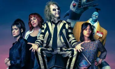 Beetlejuice Movie Poster with Beetlejuice in the center. 