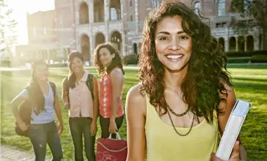 students on college campus