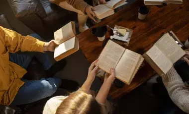 people reading together