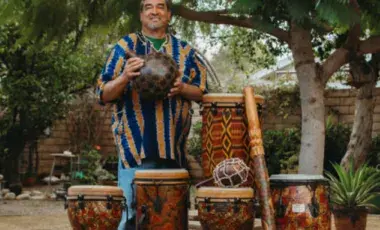 Man holding a drum