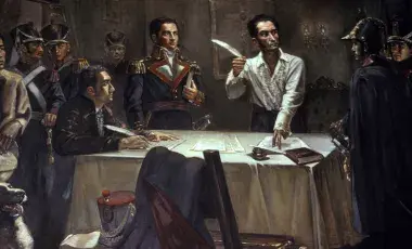 men around table signing documents