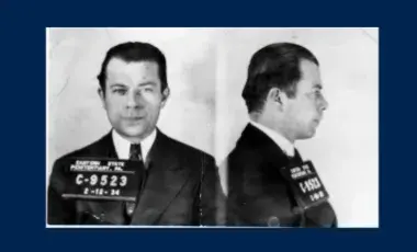 Willie Sutton mug shots, full face and profile.